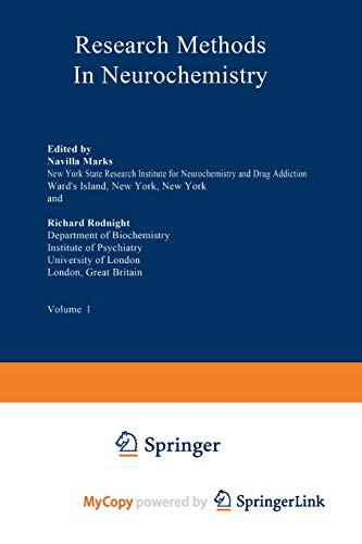 9781461577492: Research Methods in Neurochemistry: Volume 1