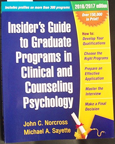 Beispielbild fr Insider's Guide to Graduate Programs in Clinical and Counseling Psychology zum Verkauf von Better World Books