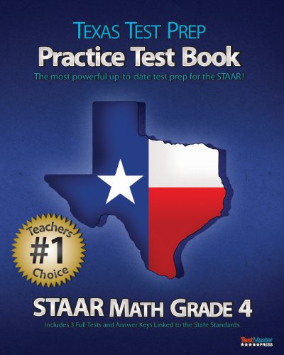 Beispielbild fr TEXAS TEST PREP Practice Test Book STAAR Math Grade 4: Aligned to the 2011-2012 Texas STAAR Math Test zum Verkauf von HPB-Red