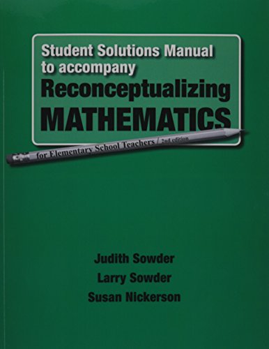 Stock image for Student Solutions Manual for Reconceptualizing Mathematics for sale by Better World Books