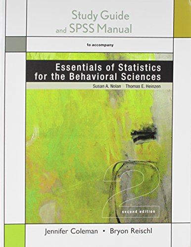 Stock image for Study Guide for Essentials of Statistics for the Behavioral Sciences for sale by Irish Booksellers