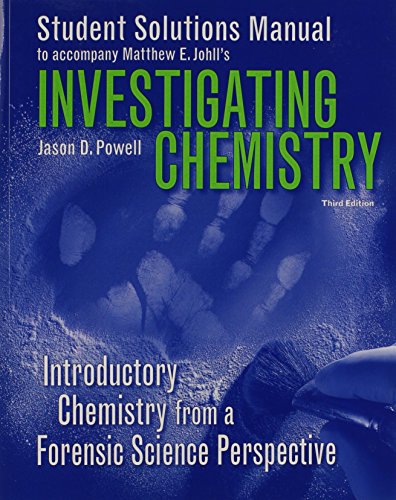 Beispielbild fr Student Solutions Manual for Investigating Chemistry zum Verkauf von Gulf Coast Books