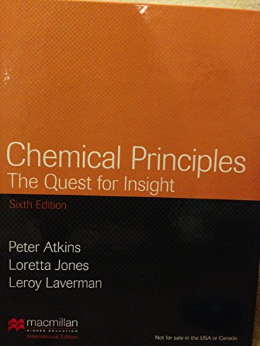 Imagen de archivo de Chemical Principles: The Quest for Insight (Hardcover, Atkins) a la venta por ThriftBooks-Dallas