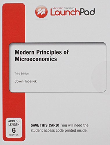 Beispielbild fr LaunchPad for Cowen's Modern Principles of Microeconomics (6 month access) zum Verkauf von BooksRun