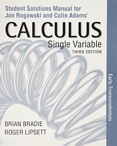 Imagen de archivo de Student Solutions Manual for Calculus Early Transcendentals (Single Variable) a la venta por Goodwill Books