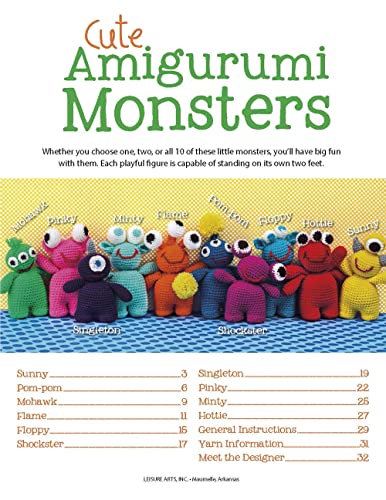 Imagen de archivo de Cute Amigurumi Monsters: 10 Lovable, Huggable & Stitchable Monsters! (Crochet) a la venta por Orion Tech