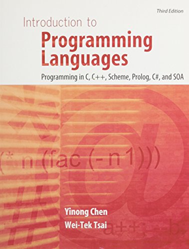 9781465205599: Introduction to Programming Languages: Programming in C, C++, Scheme, Prolog, C#, and SOA