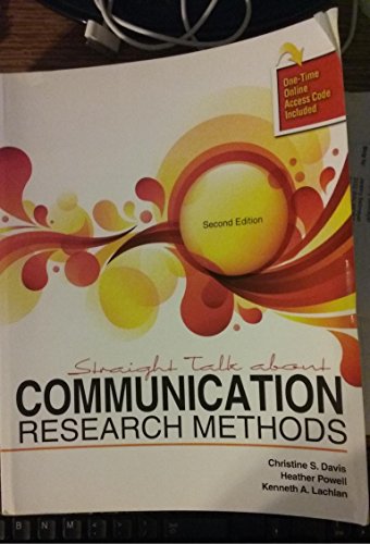 Beispielbild fr Straight Talk About Communication Research Methods zum Verkauf von SecondSale