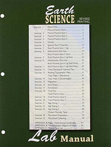 Beispielbild fr Earth Science Lab Manual zum Verkauf von Better World Books