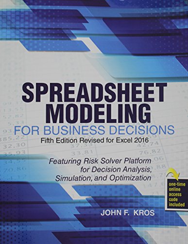 Stock image for Spreadsheet Modeling for Business Decisions for sale by Front Cover Books