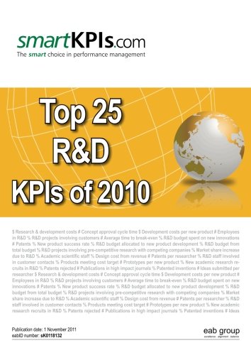 Beispielbild fr Top 25 R&D KPIs of 2010 zum Verkauf von Revaluation Books