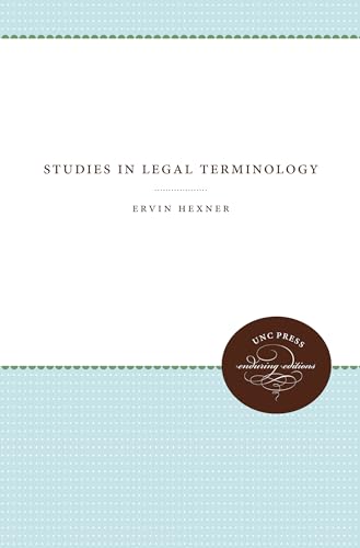 9781469613185: Studies in Legal Terminology