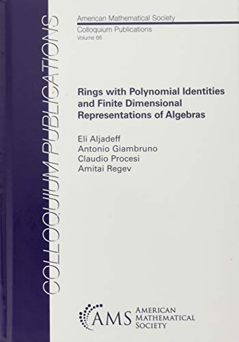 Beispielbild fr Rings With Polynomial Identities and Finite Dimensional Representations of Algebras zum Verkauf von Blackwell's