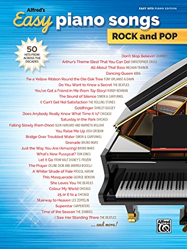 9781470627560: Alfred's Easy Piano Songs -- Rock & Pop: 50 Hits from Across the Decades: 50 Hits from Across the Decades: Easy Hits Piano Edition