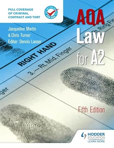 Beispielbild fr AQA Law for A2 Fifth Edition zum Verkauf von AwesomeBooks