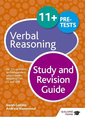 Beispielbild fr 11+ Verbal Reasoning Study and Revision Guide: For 11+, pre-test and independent school exams including CEM, GL and ISEB zum Verkauf von Greener Books