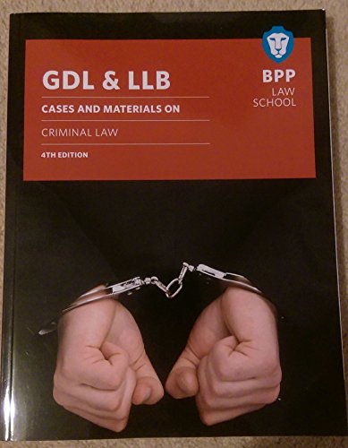 Imagen de archivo de GDL & LLB: Cases and materials on criminal law a la venta por WorldofBooks