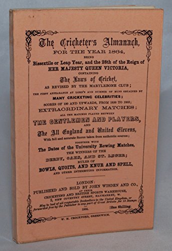 Beispielbild fr The Cricketers Almanack For the Year 1864. Reprint zum Verkauf von Reuseabook