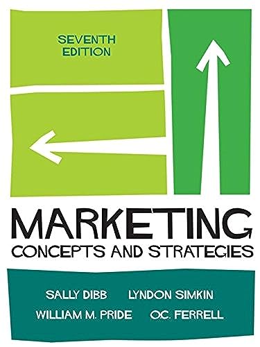 Imagen de archivo de Marketing: Concepts and Strategies a la venta por Brit Books