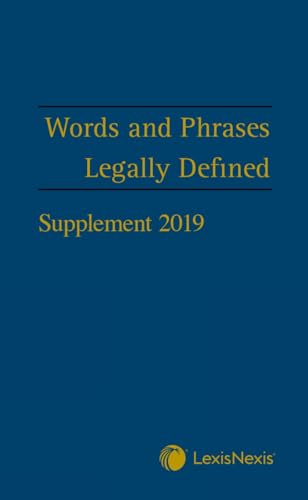 Imagen de archivo de Words and Phrases Legally Defined 2019 Supplement a la venta por Anybook.com