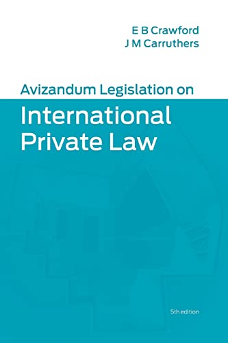 Beispielbild fr Avizandum Legislation on International Private Law zum Verkauf von Blackwell's