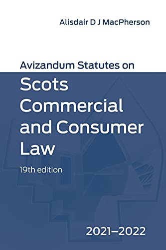 Stock image for Avizandum Statutes on Scots Commercial and Consumer Law 2021-2022 for sale by TextbookRush