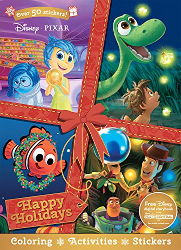Stock image for Disney Pixar Christmas Happy Holidays (Sticker Scenes Coloring Book) for sale by Big Bill's Books