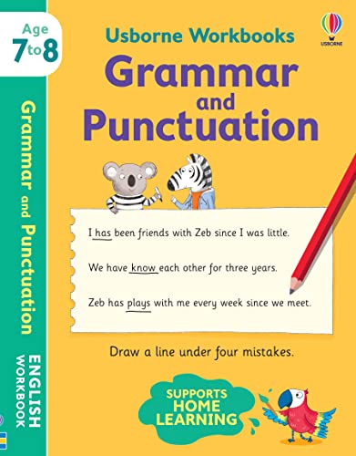 Beispielbild fr Usborne Workbooks Grammar and Punctuation 7-8 zum Verkauf von Ammareal