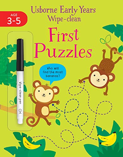 Imagen de archivo de Early Years Wipe-Clean First Puzzles (Usborne Early Years Wipe-clean, 21) a la venta por Chiron Media