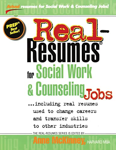 Beispielbild fr Real-Resumes for Social Work and Counseling Jobs zum Verkauf von Better World Books