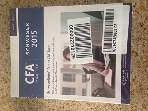 Beispielbild fr Kaplan Schweser Notes 2015 CFA Level III zum Verkauf von WorldofBooks