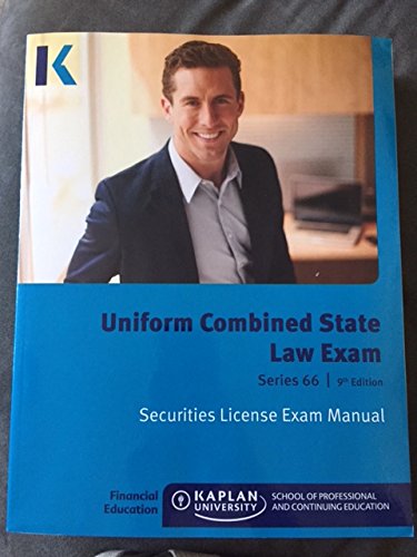 Beispielbild fr Uniformed Combined State Law Exam Series 66 9th edition zum Verkauf von ThriftBooks-Atlanta