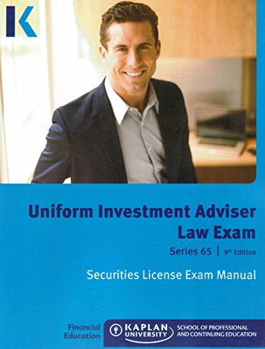 Stock image for Kaplan Series 65 Uniform Investment Adviser Law Exam Securities License Exam Manual 2015 9th Edition for sale by HPB-Red