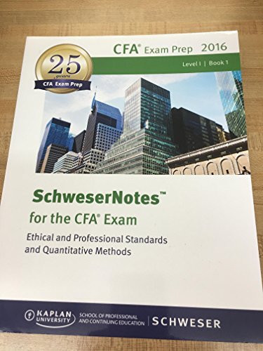 9781475435191: SchweserNotes CFA Level 1 2016
