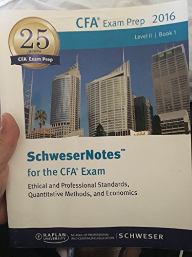 Imagen de archivo de CFA Exam Prep 2016 Level II Book 1 a la venta por Better World Books