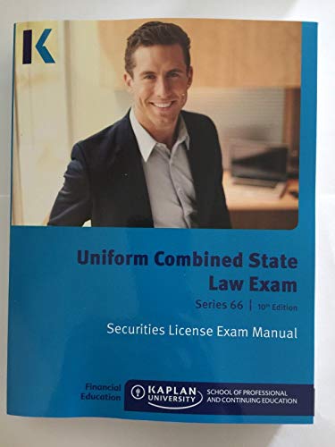 Imagen de archivo de Kaplan Series 66 License Exam Manual 10th Edition and Class Notes Manual, Brand new a la venta por SecondSale