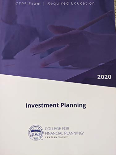 Imagen de archivo de CFP Exam Required Education Investment Planning 2020 a la venta por ThriftBooks-Dallas