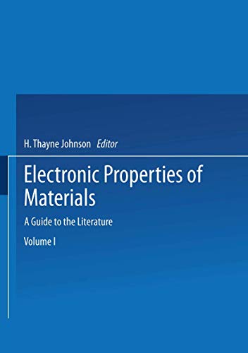 Imagen de archivo de Electronic Properties of Materials : A Guide to the Literature a la venta por Buchpark