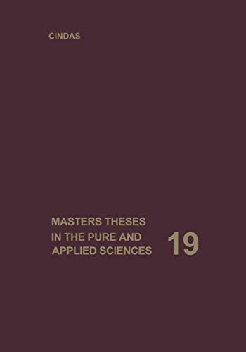 9781475757781: Masters Theses in the Pure and Applied Sciences: Accepted by Colleges and Universities of the United States and Canada