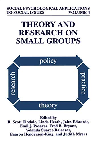 Imagen de archivo de Theory and Research on Small Groups (Social Psychological Applications To Social Issues) a la venta por Revaluation Books
