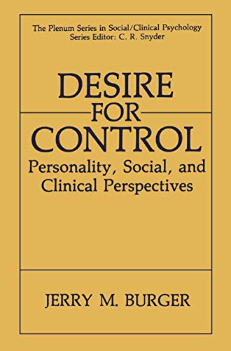 Imagen de archivo de Desire for Control: Personality, Social and Clinical Perspectives (The Springer Series in Social Clinical Psychology) a la venta por AwesomeBooks