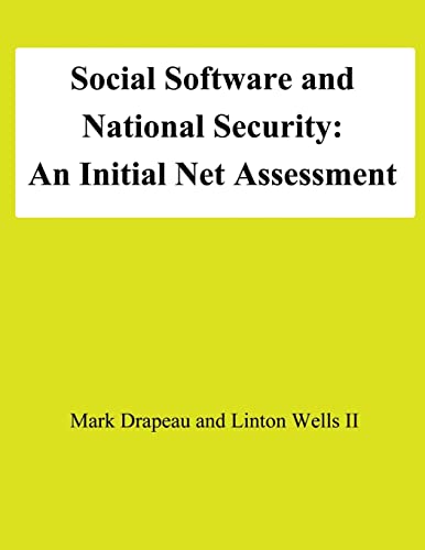 Imagen de archivo de Social Software and National Security: An Initial Net Assessment a la venta por THE SAINT BOOKSTORE