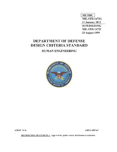 Stock image for MIL-STD-1472G Department of Defense Design Criteria Standard Human Engineering 11 January 2012 for sale by Revaluation Books