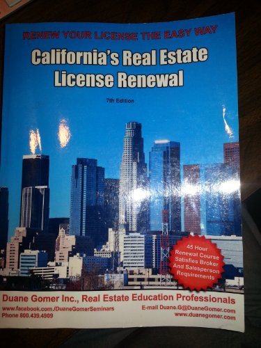 Imagen de archivo de California's Real Estate License Renewal a la venta por ThriftBooks-Atlanta