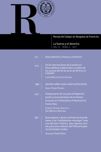 Beispielbild fr Revista del Colegio de Abogados de Puerto Rico: Vol. 72 Num. 2 (Spanish Edition) zum Verkauf von Revaluation Books
