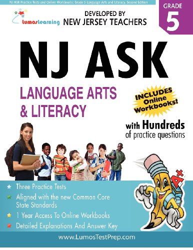 Stock image for NJ ASK Practice Tests and Online Workbooks: Grade 5 Language Arts and Literacy, Second Edition: Common Core State Standards Aligned for sale by Buyback Express