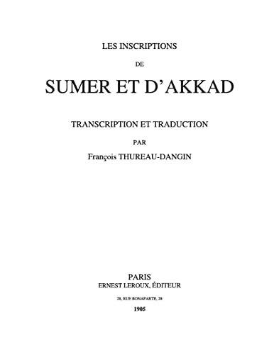 Beispielbild fr Les Inscriptions de Sumer et d'Akkad zum Verkauf von THE SAINT BOOKSTORE