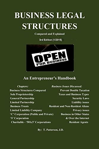 Imagen de archivo de Business Legal Structures: An Entrepreneur's Handbook a la venta por California Books