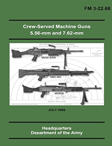 Crew-Served Machine Guns 5.56-mm and 7.62-mm (FM 3-22.68) (9781481107839) by Army, Department Of The