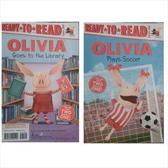 Beispielbild fr Olivia Goes to the Library and Olivia Plays Soccer (Two-in-one Book) zum Verkauf von Wonder Book